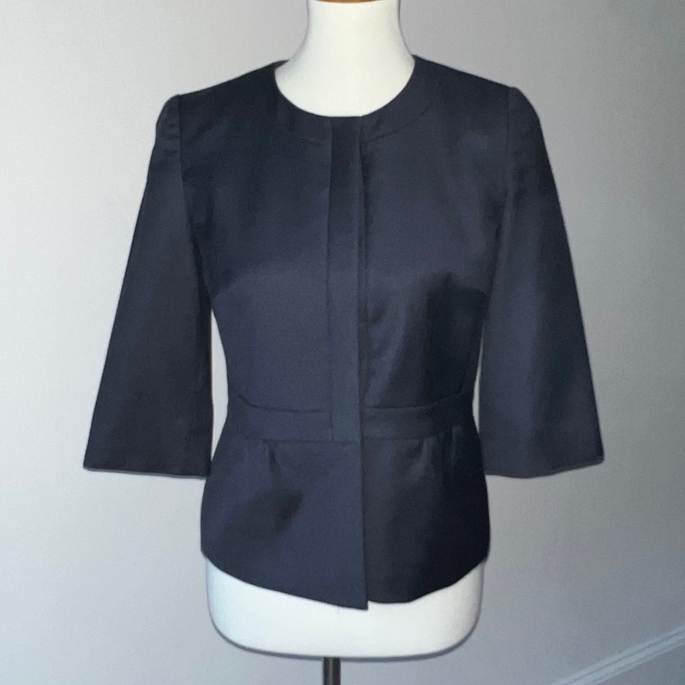 J.Crew Dark Gray Wool Suiting Jacket 3/4 Sleeve Size 2